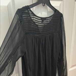 Lucky Brand Black Sheer Sleeve Top